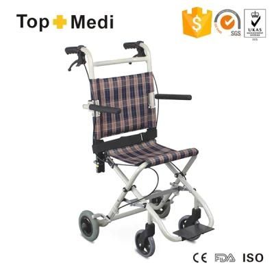 Airport Standard Size Manual Lightweight Aluminum Wheelchair with Seat Belt