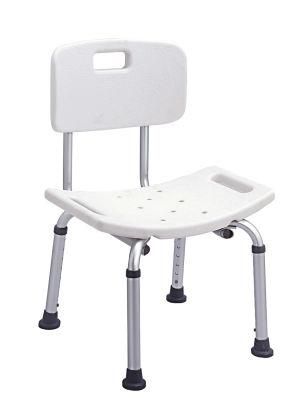 Aluminum Bath Shower Chair Bathtub Aid Bench Armrests Seat Adjustable Height Shower Chair Bath Seat Bathroom Bench W/ Padded Armrests and Back