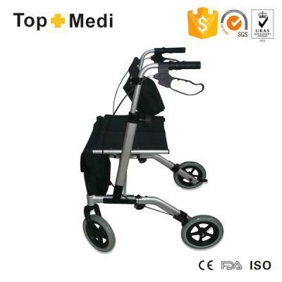 High End Aluminum Foldable Walker Rollator for Adults with Storage Bag