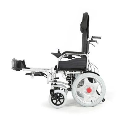 Topmedi Hot Sale Handicapped Automatic Reclining High Back Electric Wheelchair