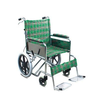 Manual Light Weight Wheelchair with Fixed Armrest and Footrest