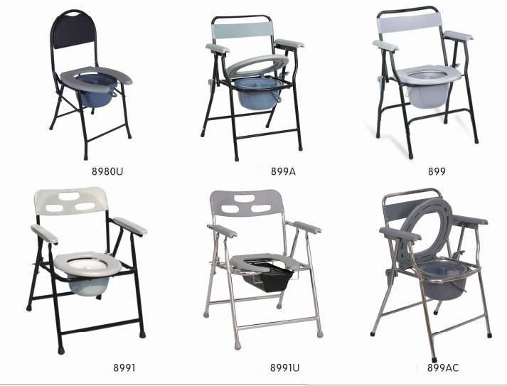 OEM High Quality Foldable Commode Chair for Elderly and Disable
