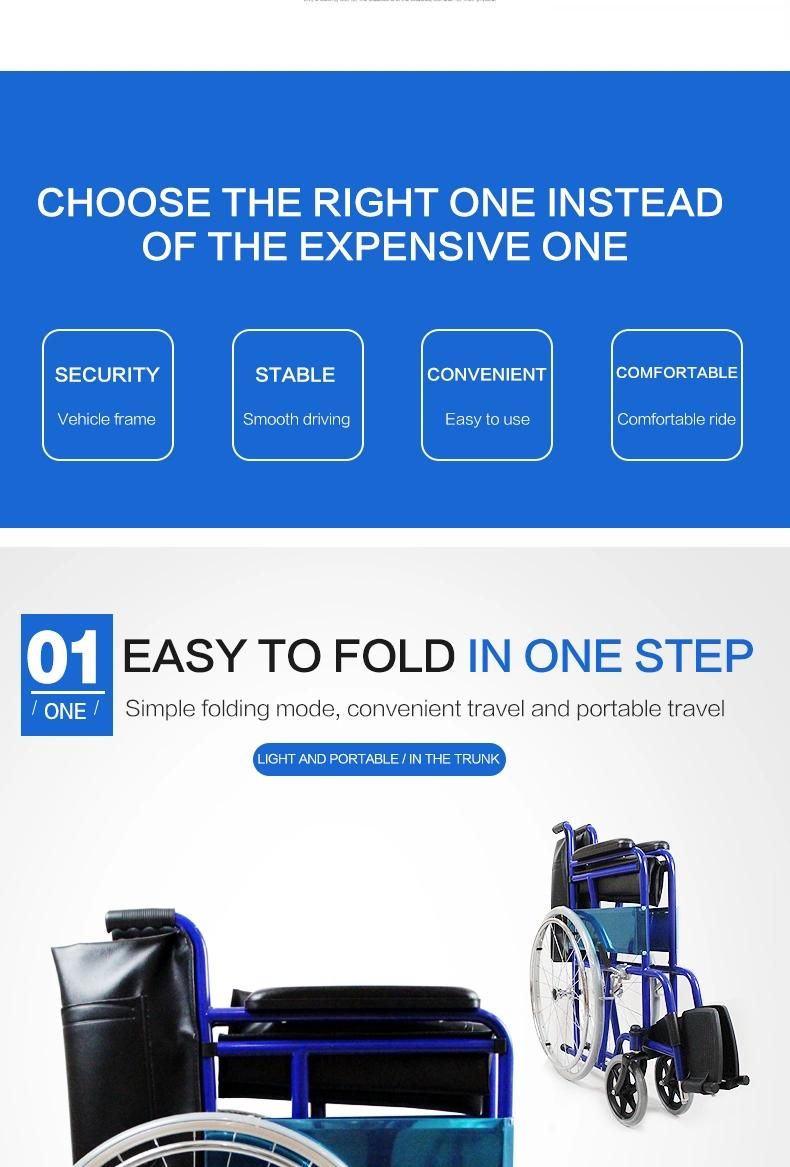 Hanqi Hq809 High Quality Homecare Manual Folding Wheelchair