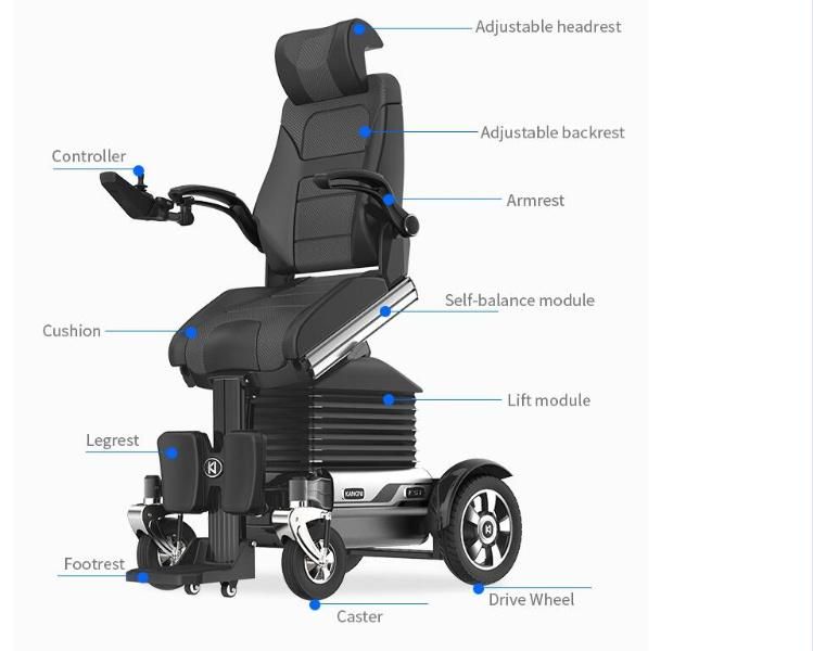 Power Seat Rotation Electric Standing up Wheelchair
