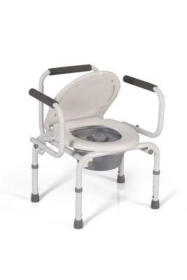 Health Care Equipment Disabled Toilet Commode Chair Bath Hospital Chromed Steel Toilet Commode Chair