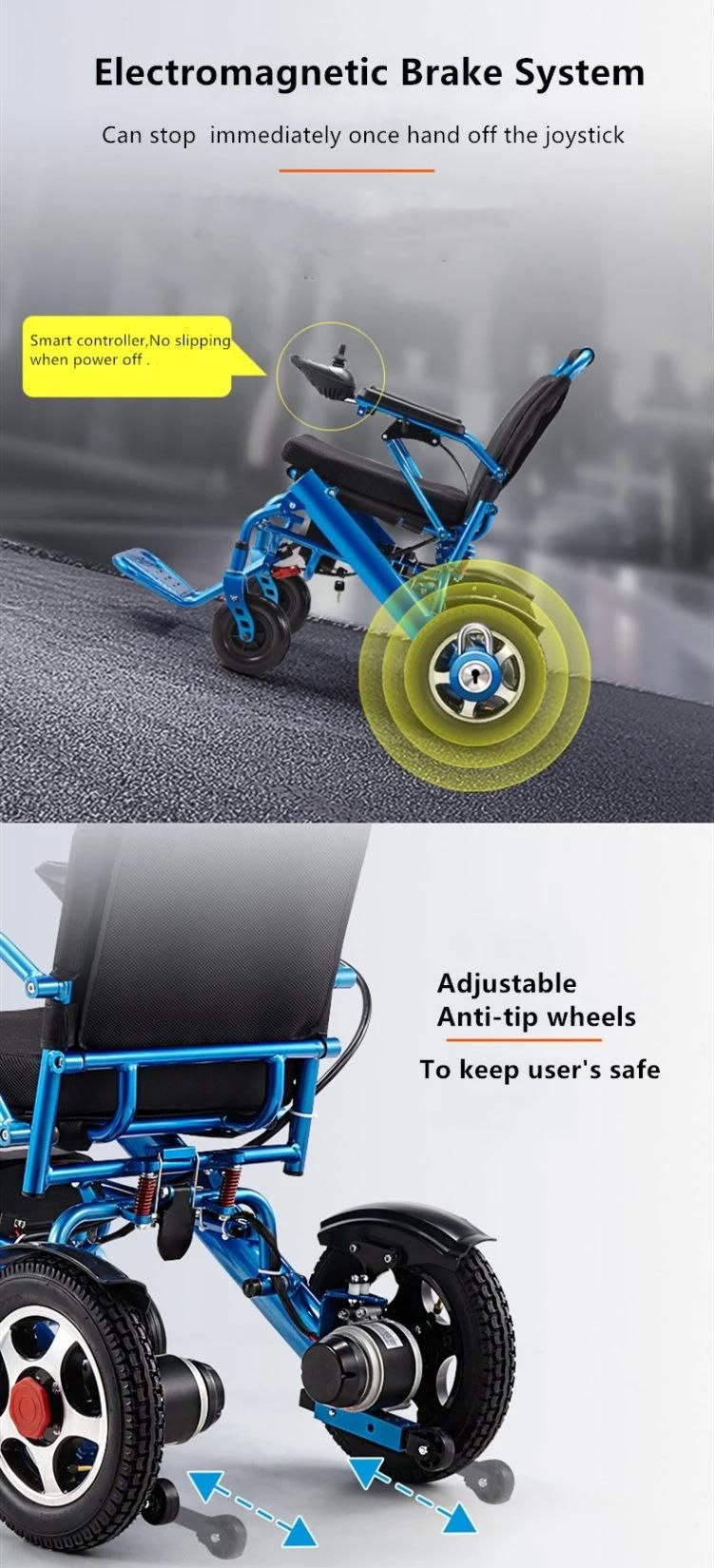 Portable Folding Lightweight Electric Wheelchair with Lithium Battery