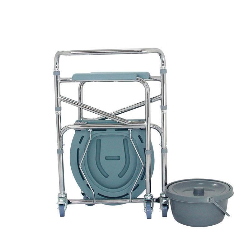 Mn-Dby001 Elderly Disabled Wheel Chair Folding Portable Plating Toilet Wheelchair