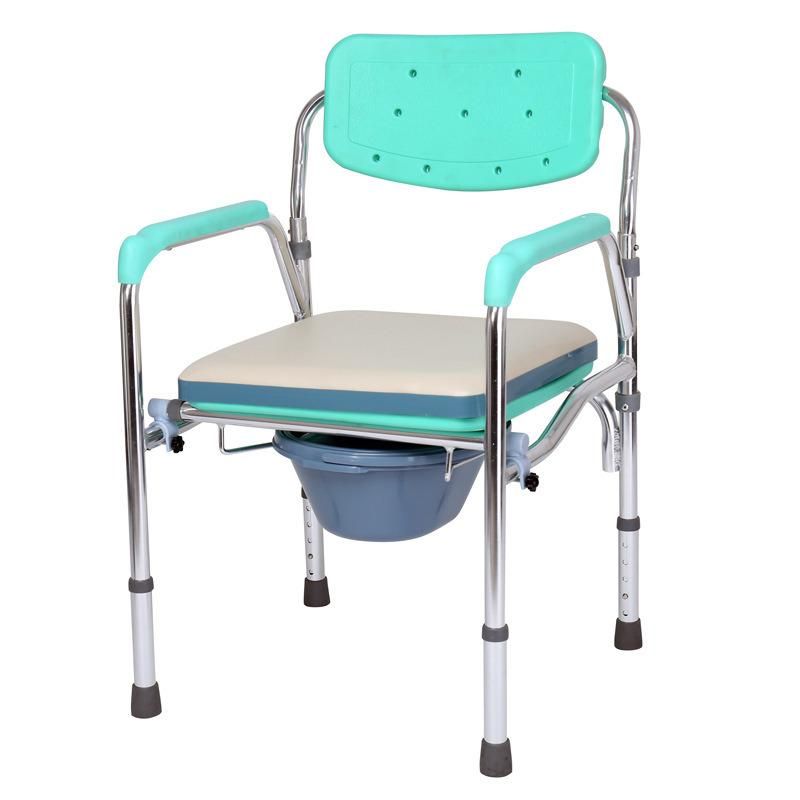 Home Care Manual Chair Toilet Folding Commode Chair for Elderly