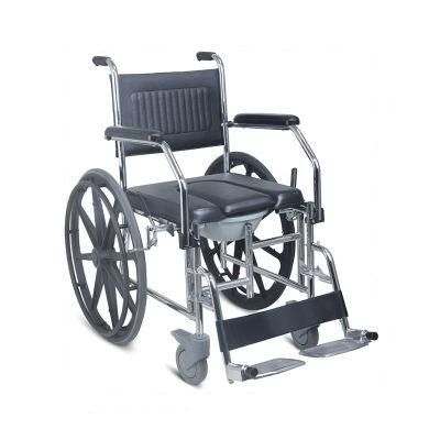 Medical Elder Equipment Manual Toilet Seat Stainless Steel Commode Wheelchair