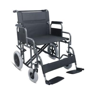 Heavy Duty Bariatric Manual Steel Folding Wheelchair for Fat People