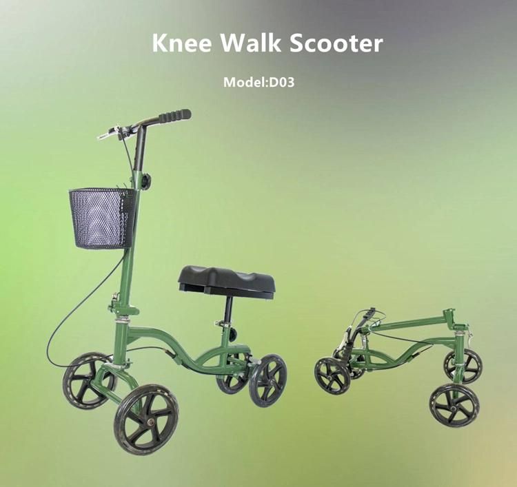 Disabled Folding Knee Crutch Walk Rollator Medical Knee Scooter