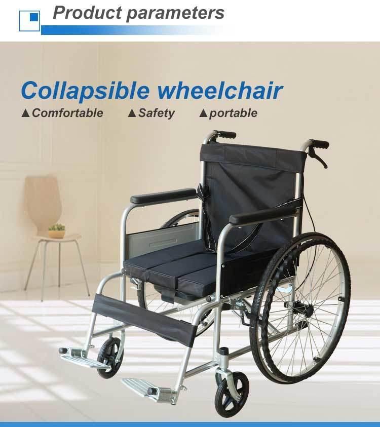 Cheapest Hospital Black Manual Toilet Wheelchair Price