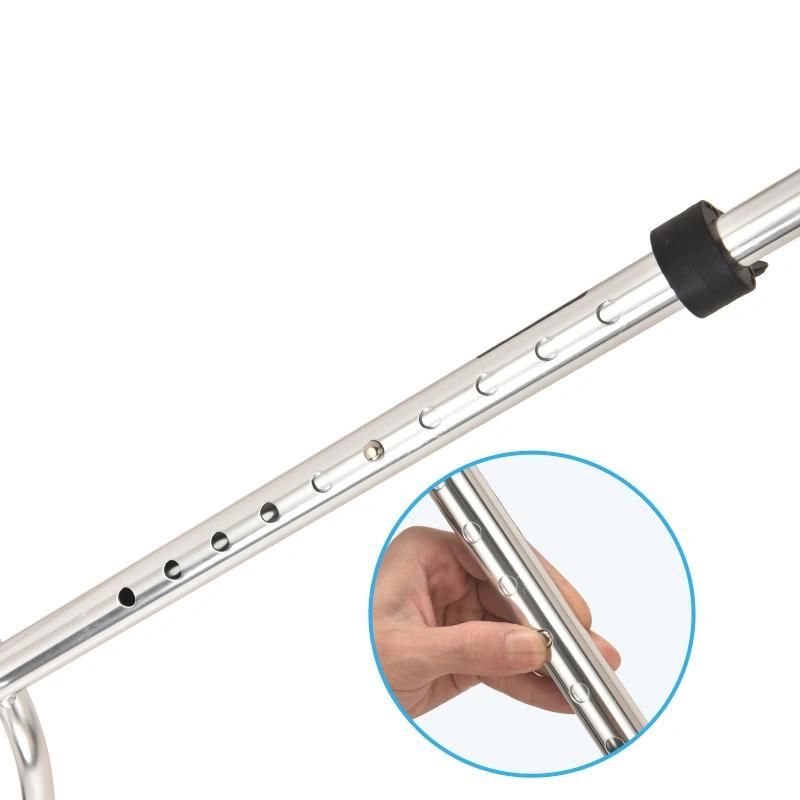 Aluminum Alloy Four-Legged Crutches 10 Grade Height Adjustable Walking Stick for The Elderly