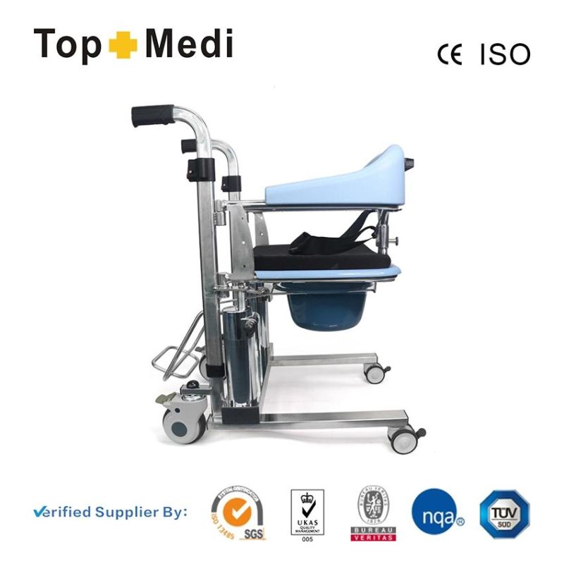 China Stainless Steel Wheel Guangzhou Topmedi Wheelchair Transport Bath Shower Chair with ISO