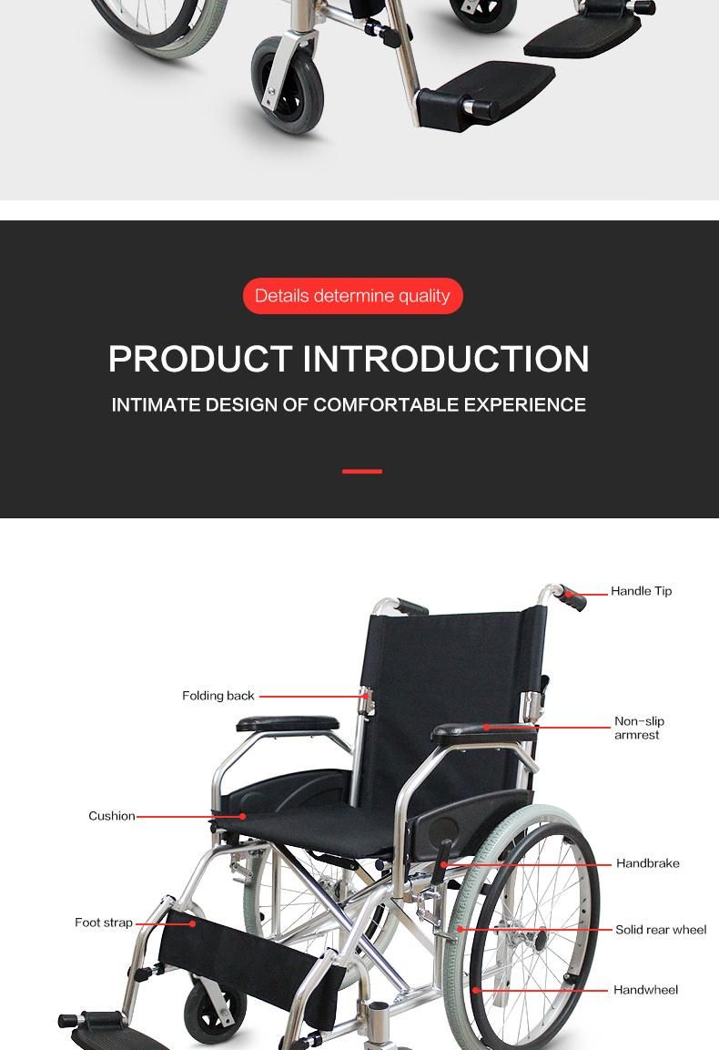 Hq863L High Quality Homecare Manual Lightweight Fordable Wheelchair