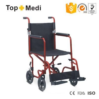 Simple Type Manual Lightweight Aluminum Wheelchair with Small Mag Wheel