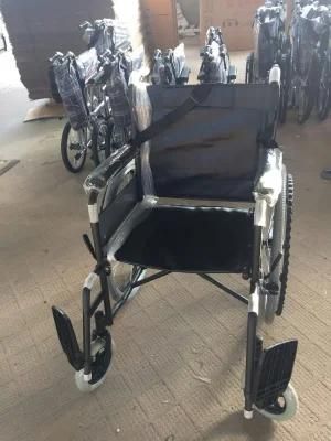 Folding Steel Manual Wheelchair with Powder Coated Frame