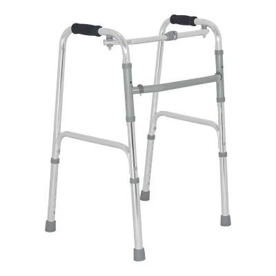 Hospital Equipment Lightweight Standing Frame Aluminum Folding Walking Aid Walker for Disabled