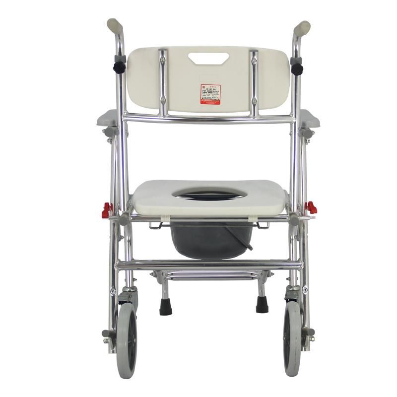 Mn-Dby004 Medical Shower Toilet Chair Aluminum Folding Commode Chair with Wheels