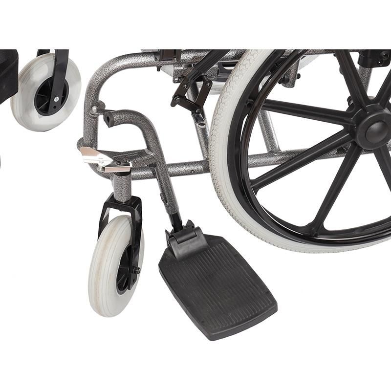 Heavy Duty Bariatric Manual Folding Steel Wheelchair with Detachable Armrest