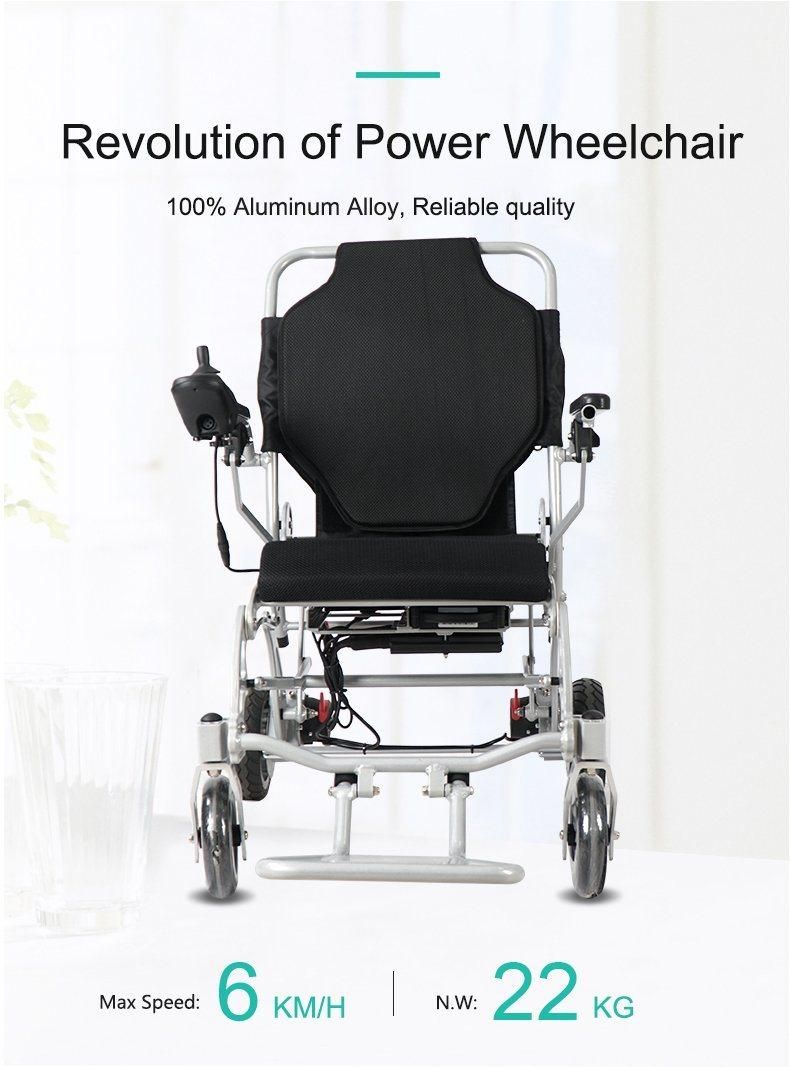 25km Long Driving Foldable Lithium Battery Powered Lightweight Wheelchair