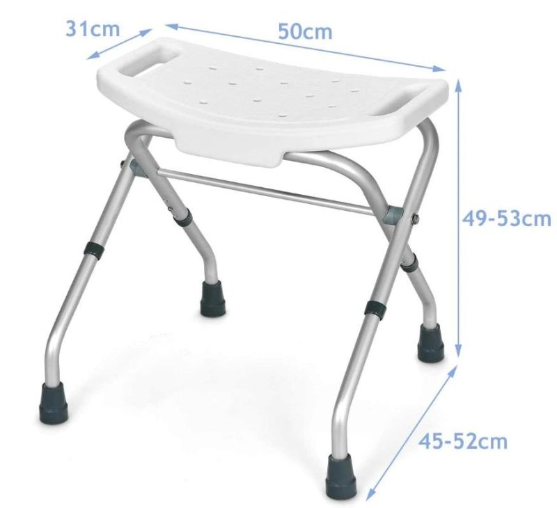 Commode Chair - Aluminum Folding Shower Chair Foldiong Shower Stool