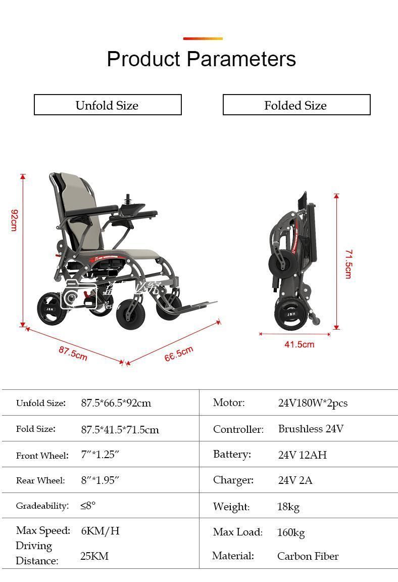 Jbh Ultra Lightweight Small Size Electric Wheelchair DC01