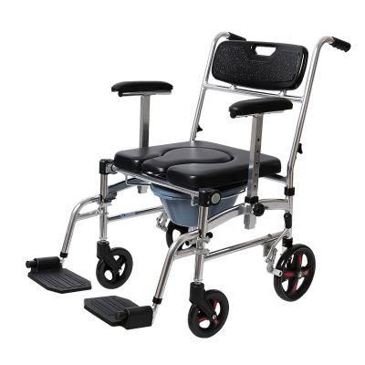 Popular Manual Commode Chair with Bedpan Wheelchair for Patient