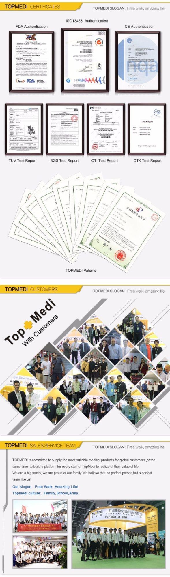 Topmedi Handicapped Automatic Lightweight Folding Electric Wheel Chair Prices