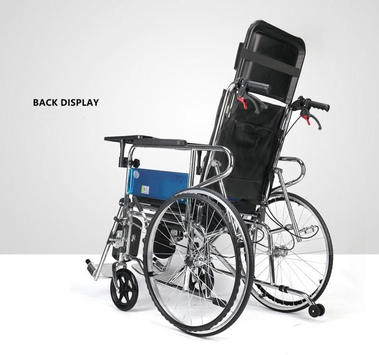 Reclining Wheelchair Manual Tires Wheels for Elderly