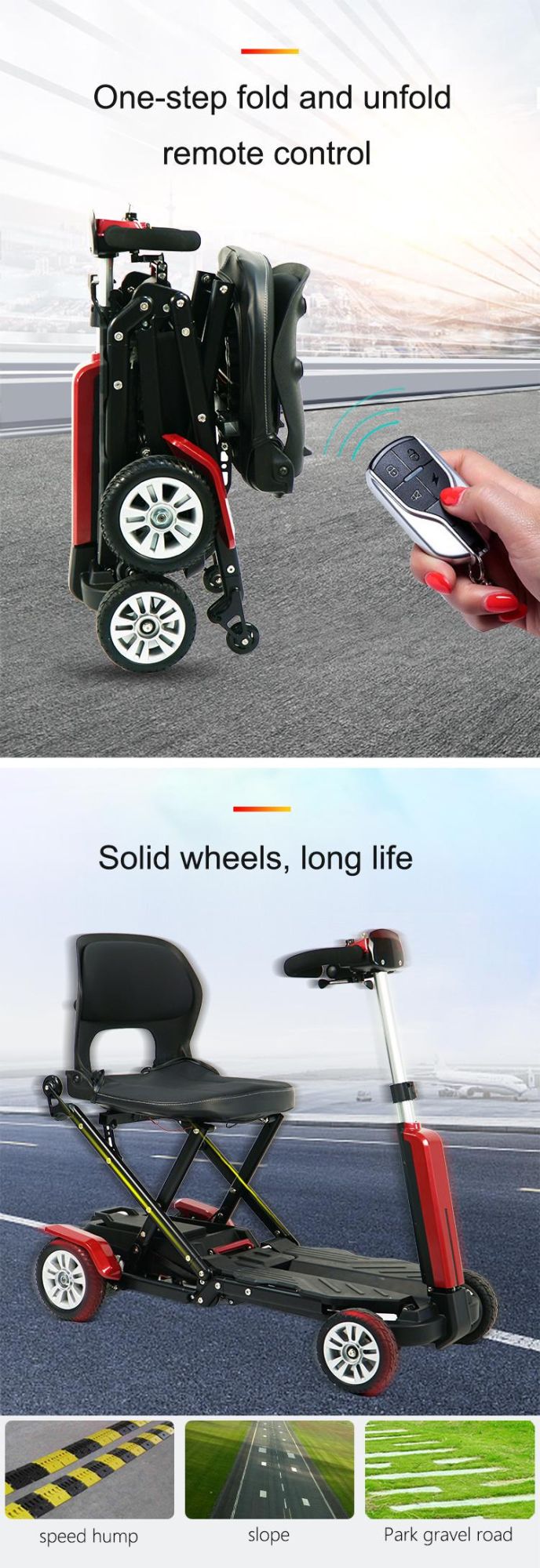 Small Indoor Outdoor Electric Motorized Wheelchair for Sale