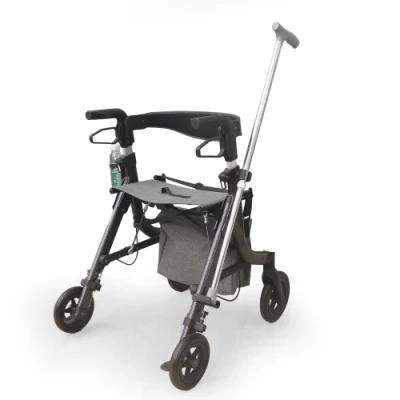 Walking Aids Shopping Cart Aluminum Foldable Rollators Walkers with Crutches