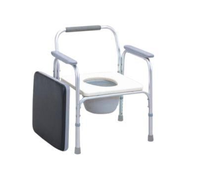 Lightweight Aluminum Shower Chair Commode Toilet with Bedpan