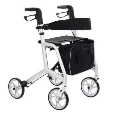 Height Adjustable Aluminium Rollator Walker with Handle and Brakes
