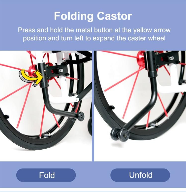Lightweight Aluminium Folding Handicapped Manual Wheelchair