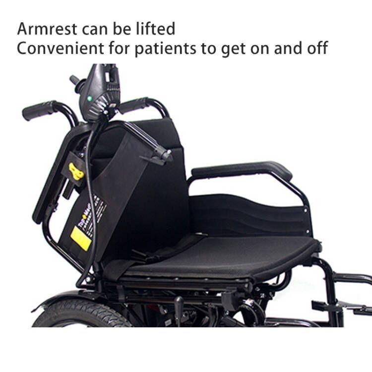 Rear 18 Inch Spoke Wheel Quickly Detachable Battery Box Electric Folding Wheelchair