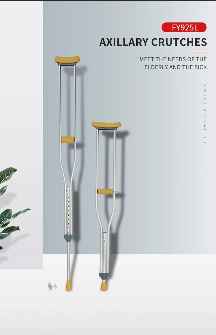 Comfortable Adjustable Aluminum Underarm Crutches Axillary Crutches for Elderly