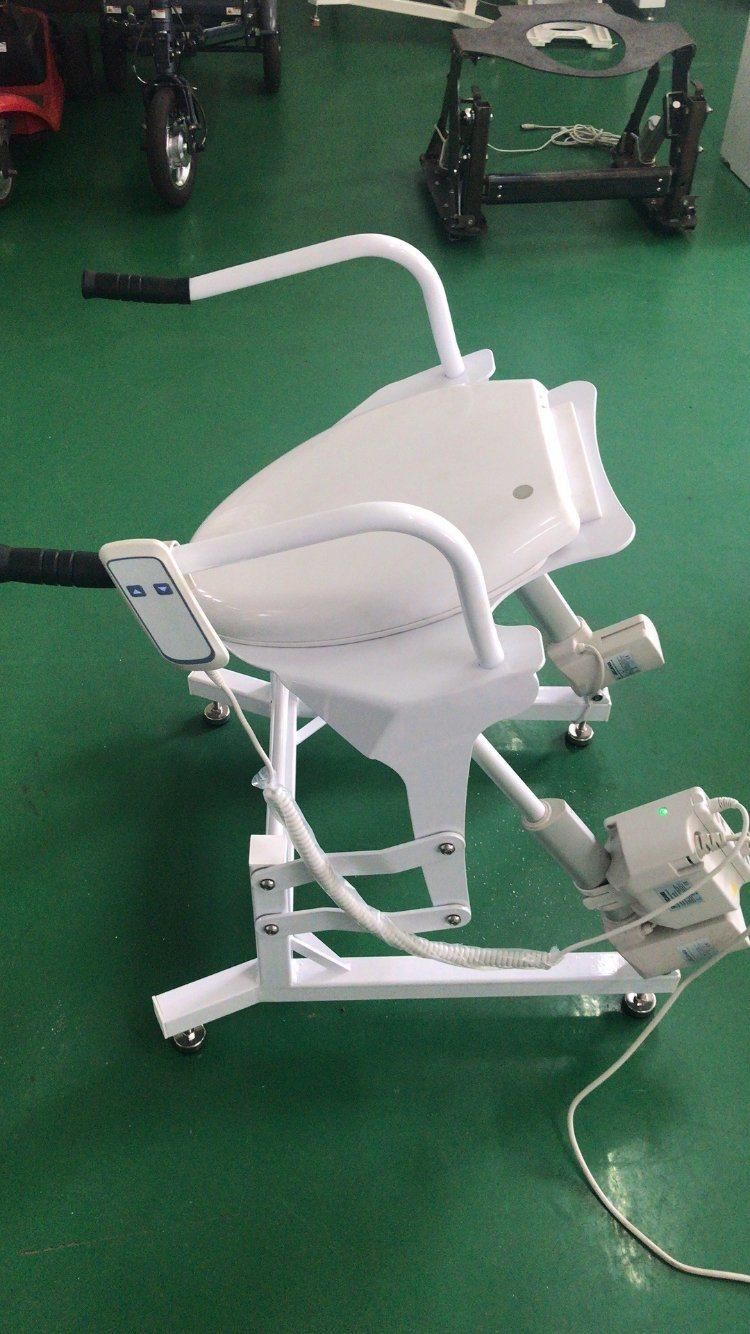 Electric Adjust Height Toilet Seat with Armrest Fixed Ground
