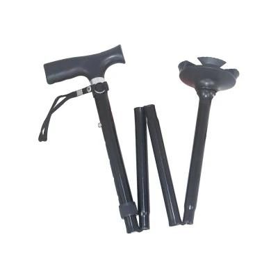 Aluminum Disabled Crutches Foldable Walking Stick for Old Quad Cane
