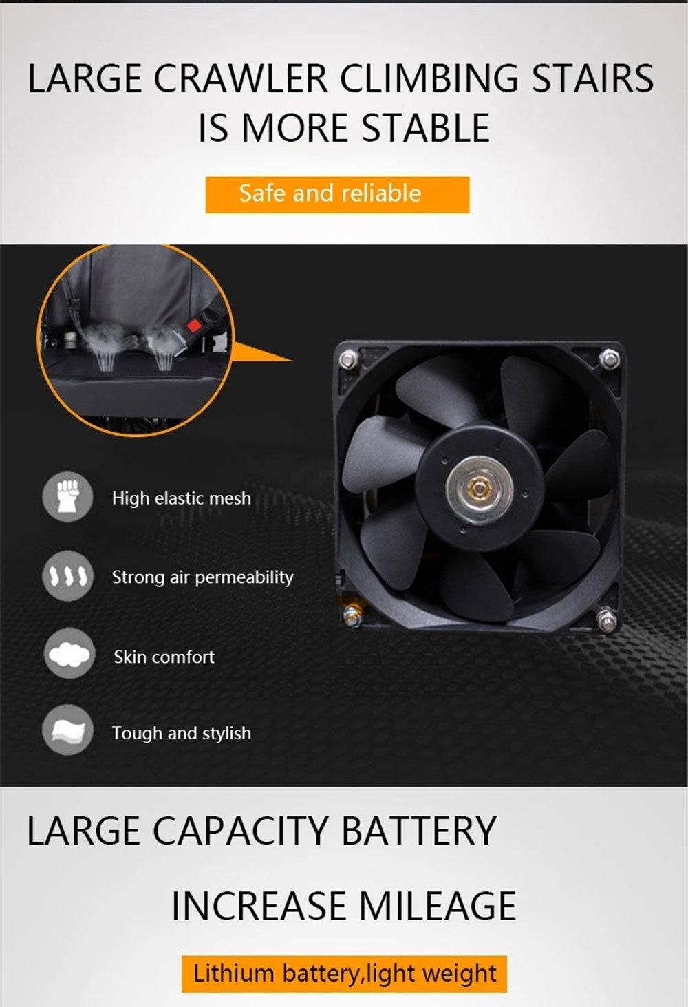 Good Service Aluminium Alloy RoHS Approved Ghmed China Electric Motor a Stair Climbing Wheelchair