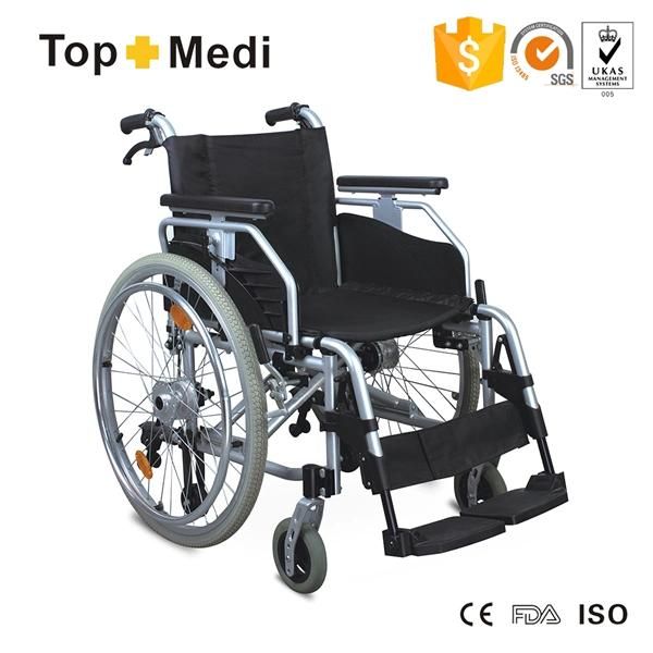 Aluminum Alloy Frame Lightweight Foldable Wheelchair for Disabled and Elder