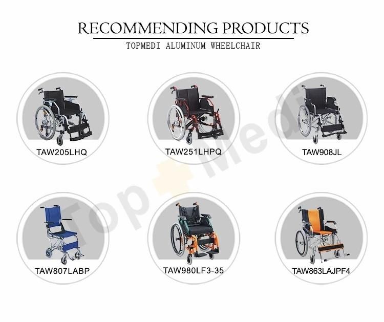 Portable Lightweight Aluminum Transport Manual Wheelchair for Disabled and Elderly