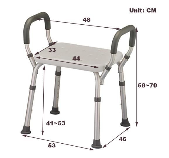 Commode Chair - Bath Seat with Armrest Shower Chair