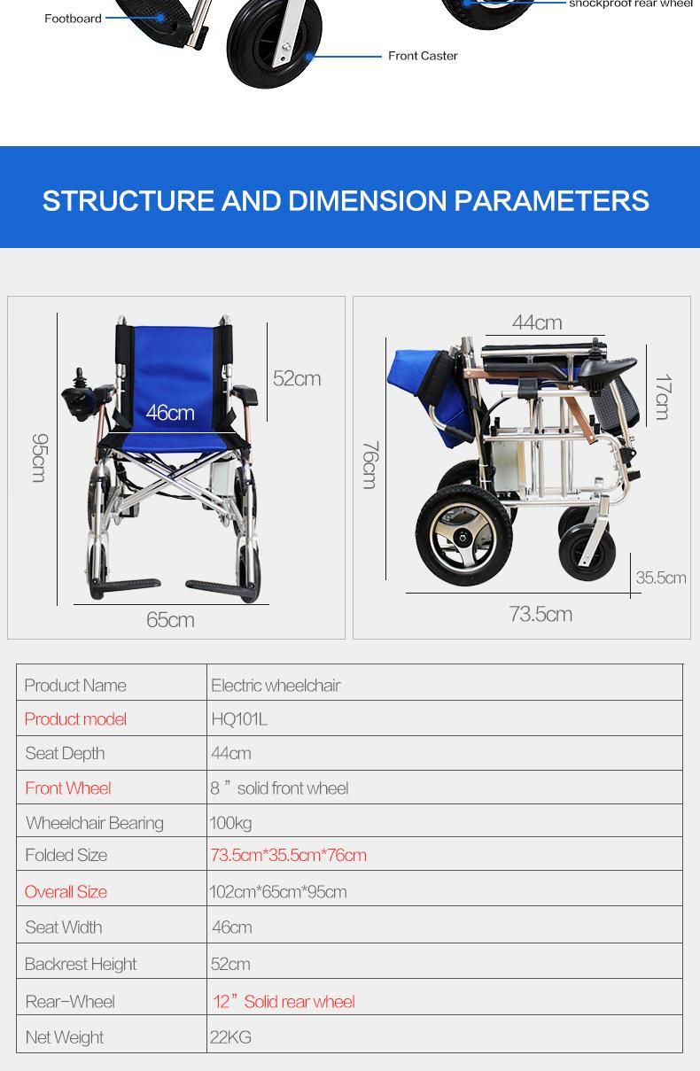 Electric Wheelchair Power Wheel Chair Lightweight Mobility Foldable 24V10ah 1