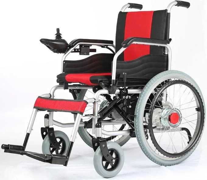 Topmedi Steel Aluminum Folding Electric Wheelchair for Disabled