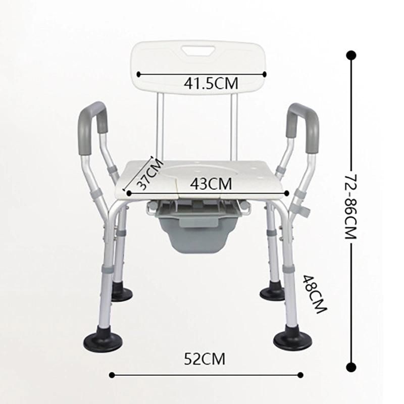 Aluminum Alloy Bath Chair for The Elderly Potty Chair Commode Chair Shower Chair Non-Slip Bathroom Chair