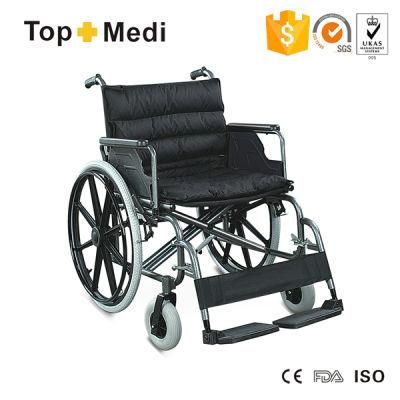 Big Size Bariatric Steel Wheelchair with 125kg Loading Capacity