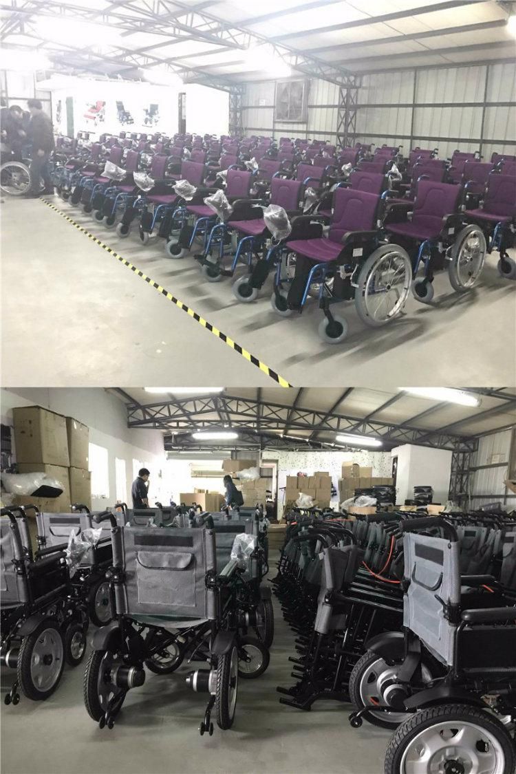 Hospital Equipment Lightweight Aluminum Foldable Electric Wheel Chair with Pg Controller