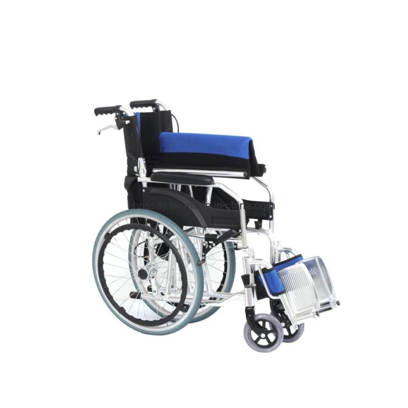 Folding Steel Manual Wheelchair with Powder Coated Frame