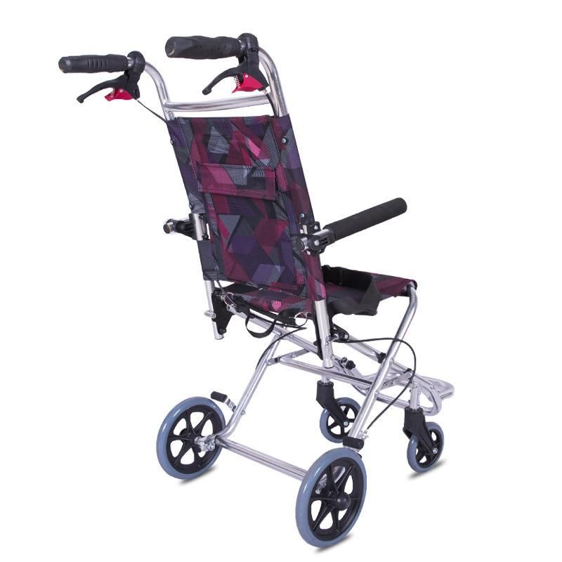 New High Quality Aluminum Alloy Ultra-Light Portable Foldable Children′s Wheelchair